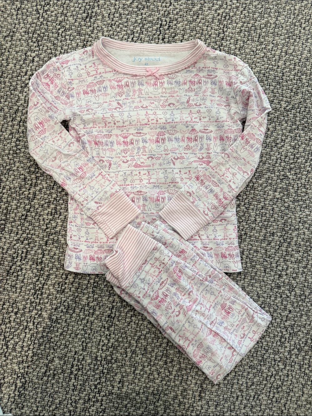 Joy Street Pink & White Girls' Two-Piece Pajama Set